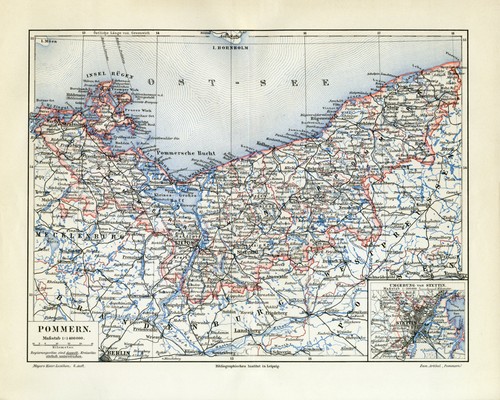 Pommern historische landkarte - pommern,