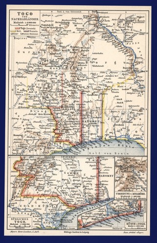 Togo landkarte anno 1897 - togo,